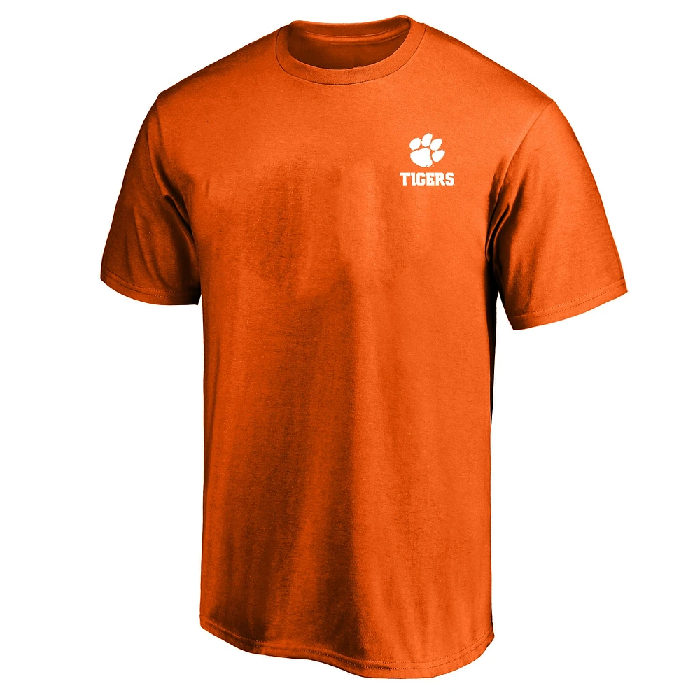 T-shirt Fanatics Orange Clemson Tigers Big & Tall 2-Hit pour hommes