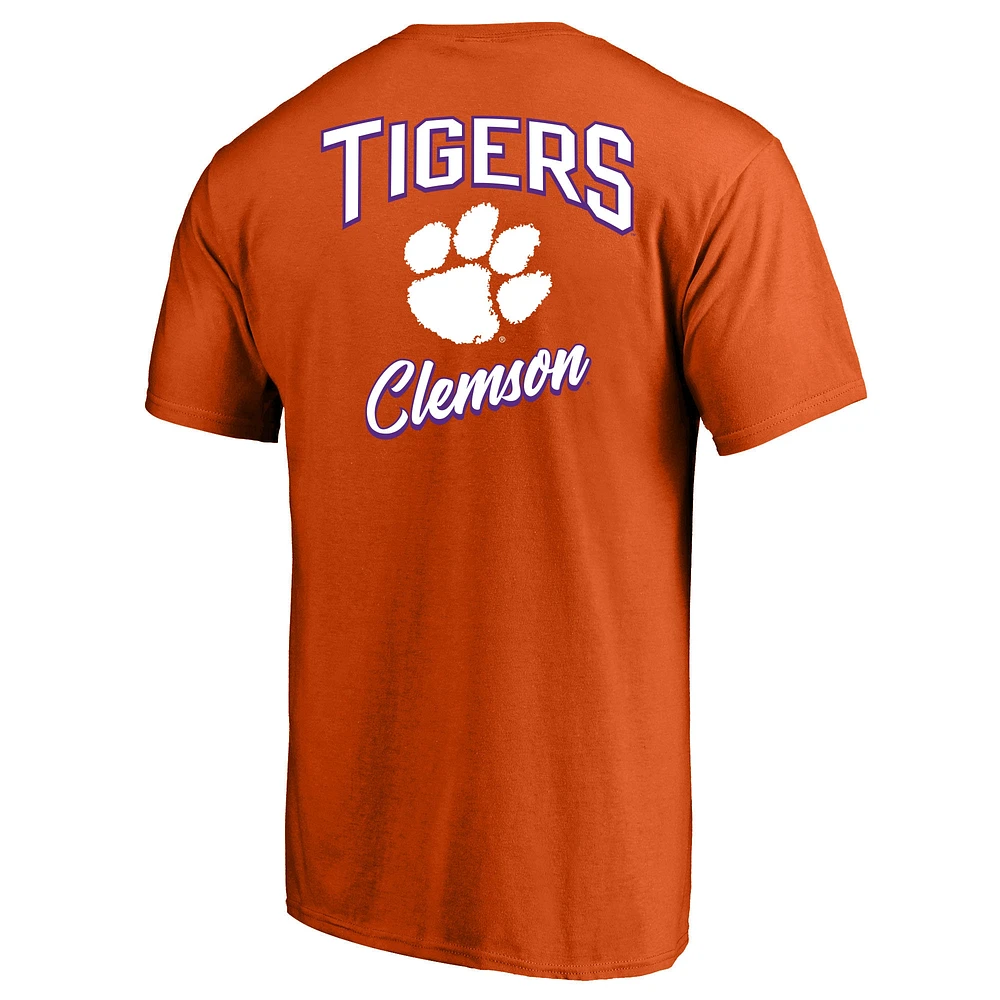 T-shirt Fanatics Orange Clemson Tigers Big & Tall 2-Hit pour hommes