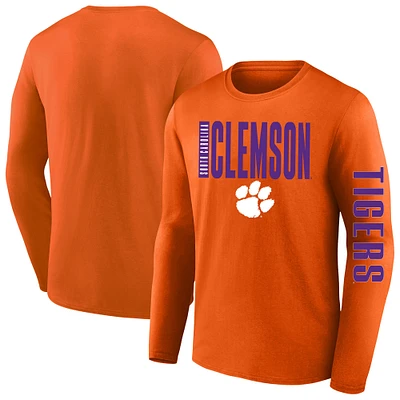 T-shirt à manches longues Fanatics Orange Clemson Tigers Big & Tall Vision pour hommes