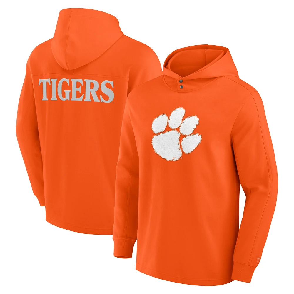 Men's Fanatics Orange Clemson Tigers Blaze Tri-Blend Pullover Hoodie