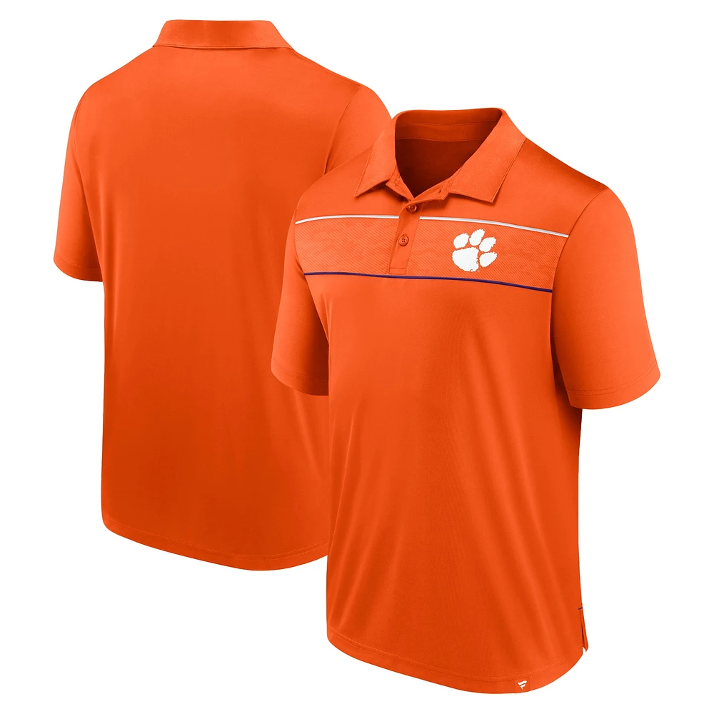 Polo orange Fanatics Clemson Tigers Defender pour hommes