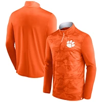 Veste orange à quart de zip camouflage Fanatics Clemson Tigers Depth Chart pour hommes