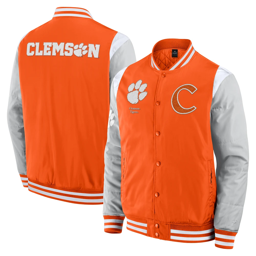 Veste à boutons-pression intégrale Elements Elite de Clemson Tigers Fanatics pour homme