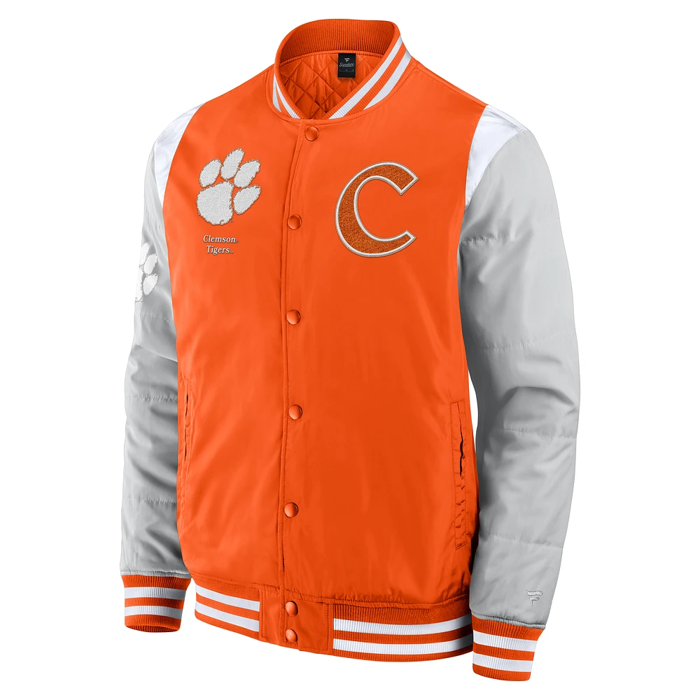 Veste à boutons-pression intégrale Elements Elite de Clemson Tigers Fanatics pour homme