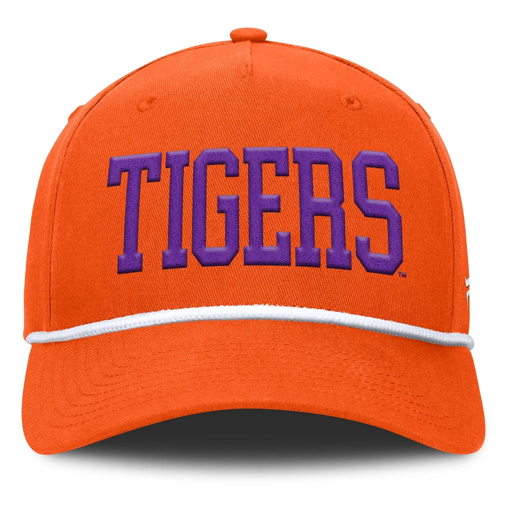 Men's Fanatics Orange Clemson Tigers Foul Ball Rope Adjustable Hat