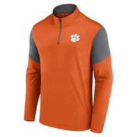 Men's Fanatics  Orange Clemson Tigers Primary Quarter-Zip Top