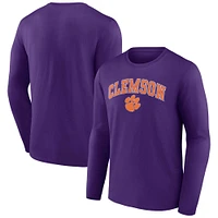 T-shirt violet à manches longues Fanatics Clemson Tigers Campus pour hommes