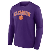 T-shirt violet à manches longues Fanatics Clemson Tigers Campus pour hommes