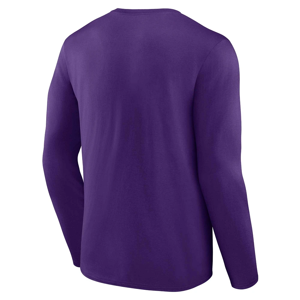 T-shirt violet à manches longues Fanatics Clemson Tigers Campus pour hommes