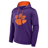 Men's Fanatics  Purple Clemson Tigers Defender Dot Faded Primary Pullover Hoodie