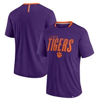 Men's Fanatics Purple Clemson Tigers Defender Fade Slant T-Shirt