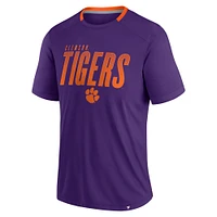 T-shirt fanatique violet pour homme Clemson Tigers Defender Fade Slant