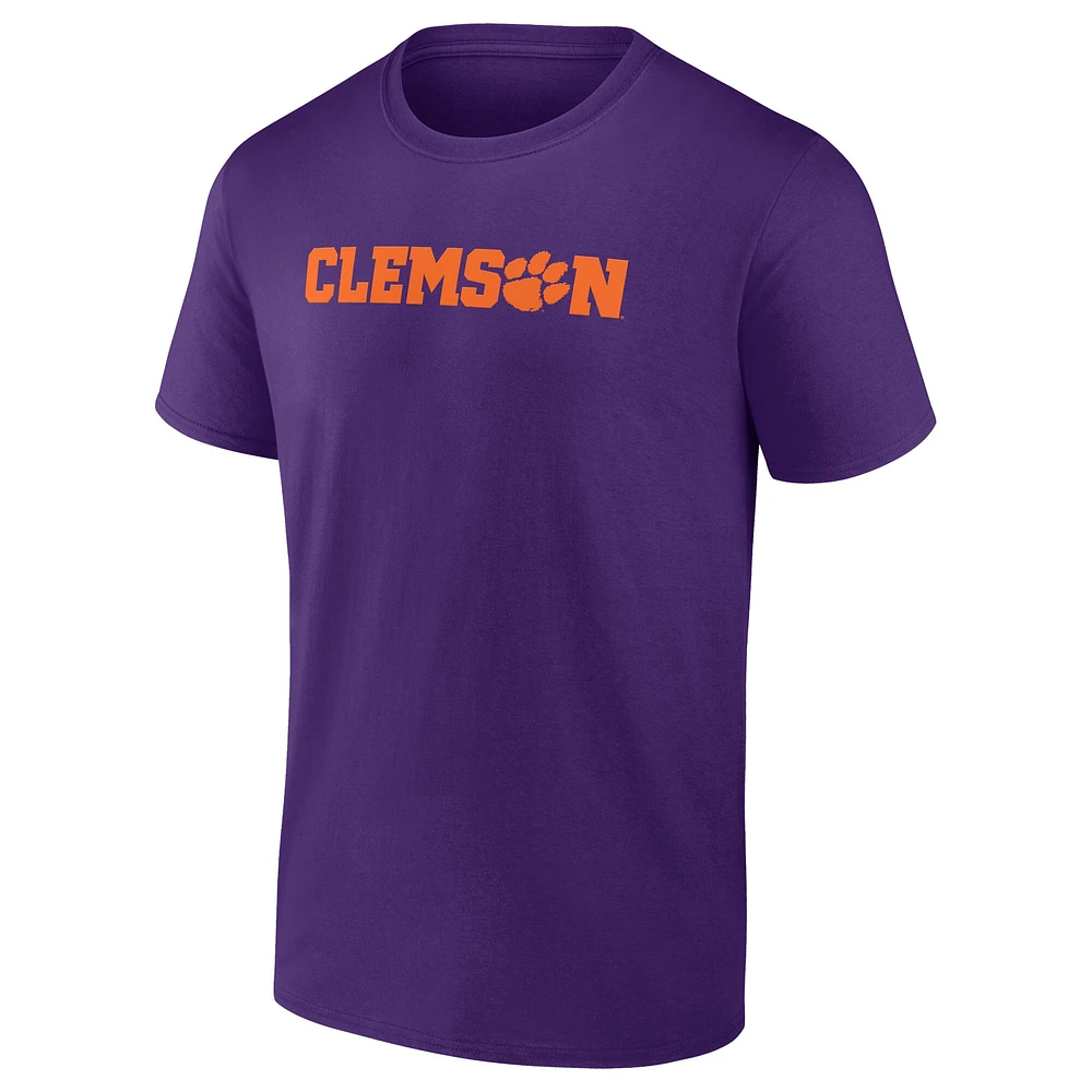 Men's Fanatics Purple Clemson Tigers Game Day 2-Hit T-Shirt