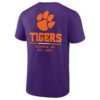 Men's Fanatics Purple Clemson Tigers Game Day 2-Hit T-Shirt