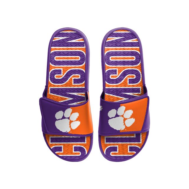 Sandales à enfiler en gel avec logo FOCO Clemson Tigers pour hommes