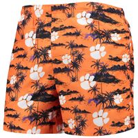 Men's FOCO Orange Clemson Tigers Island Palm Swim Trunks