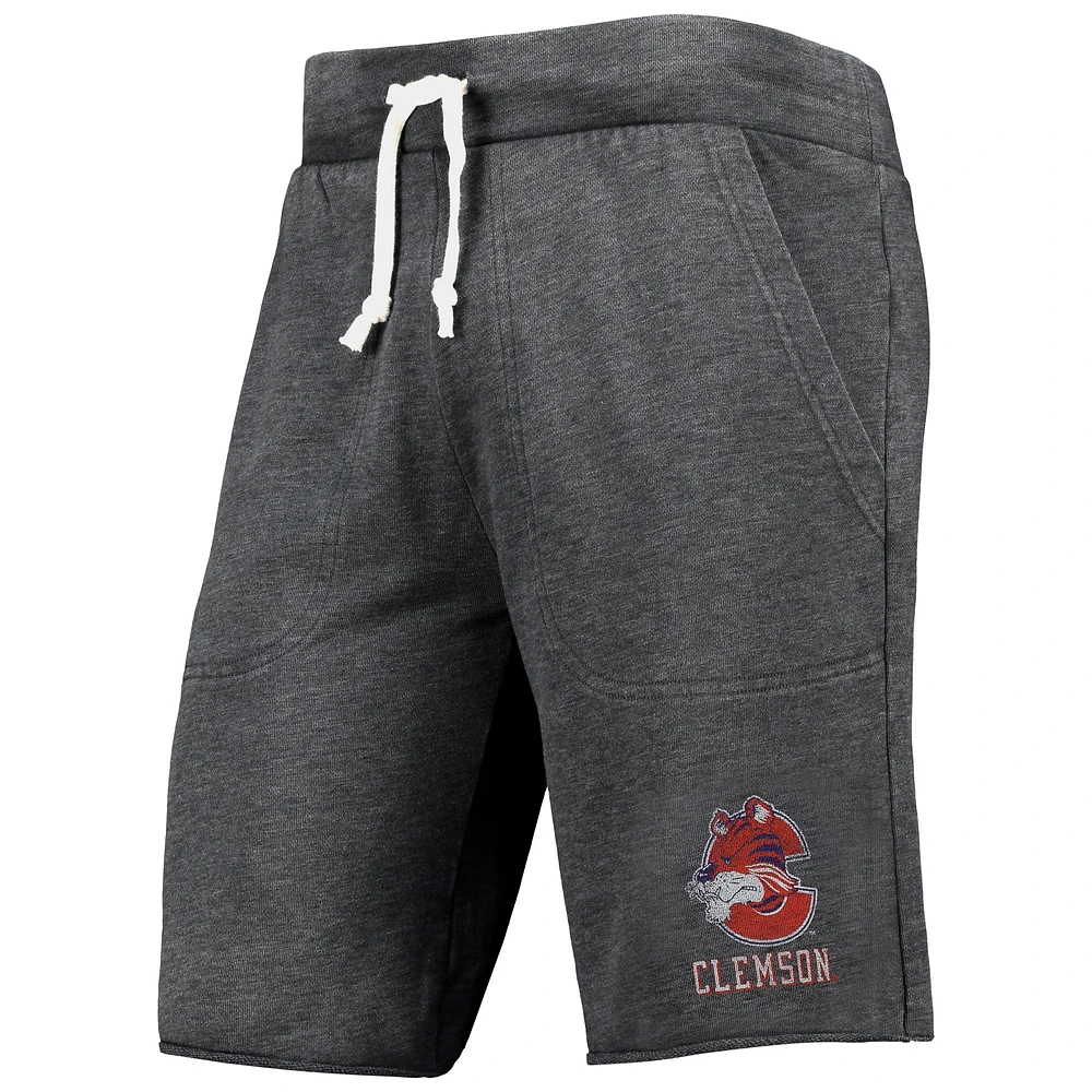 Men's Heathered Black Alternative Apparel Clemson Tigers Victory Lounge Shorts