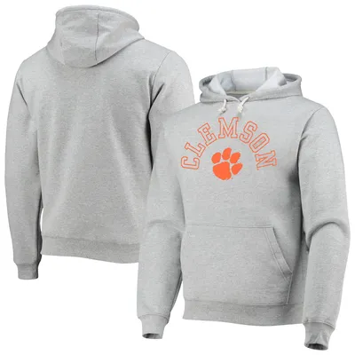 Clemson Tigers League Collegiate Wear Seal Neuvo Essential Fleece Pullover Hoodie - Heathered Gray