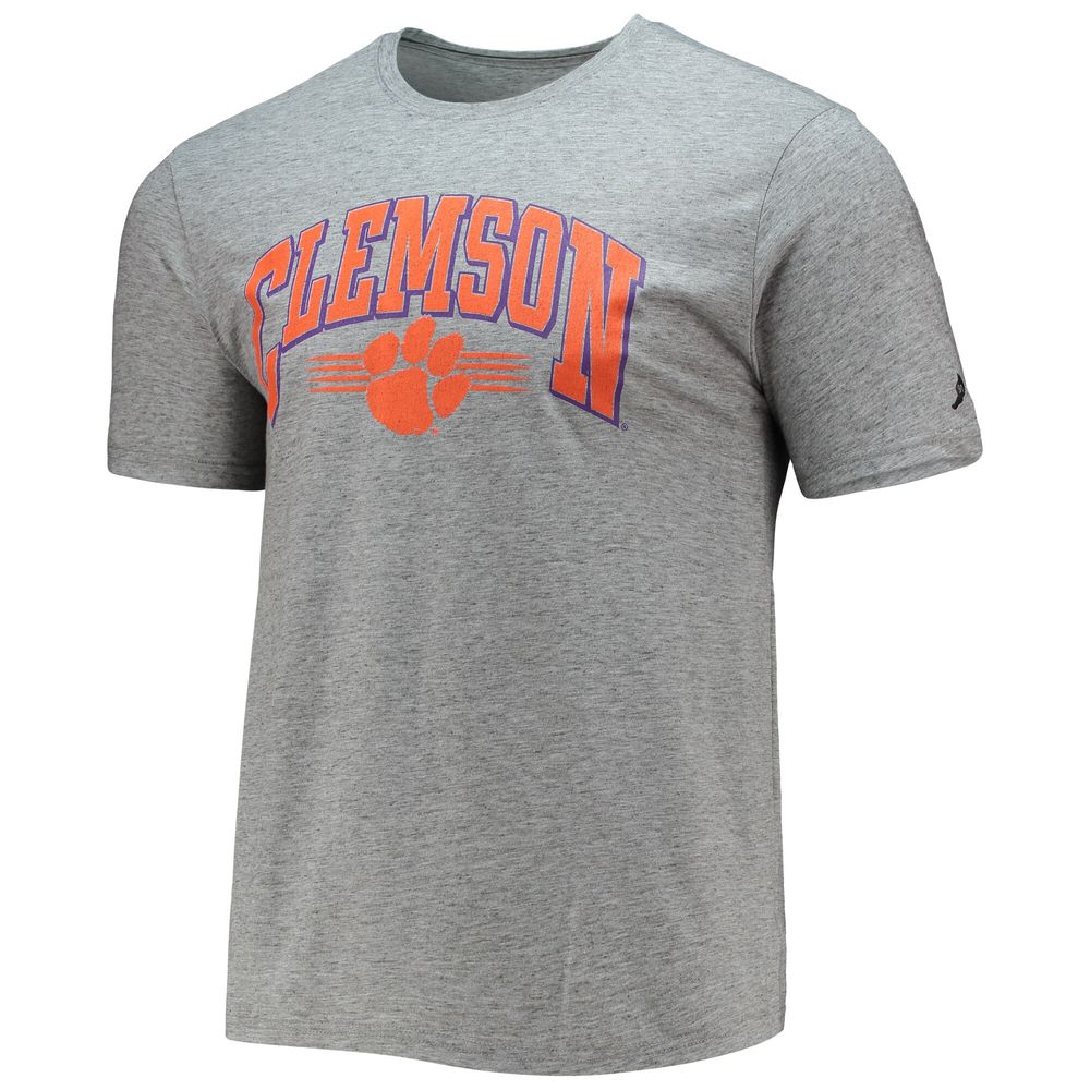 Men's League Collegiate Wear Heathered Gray Clemson Tigers Upperclassman Reclaim Recycled Jersey T-Shirt