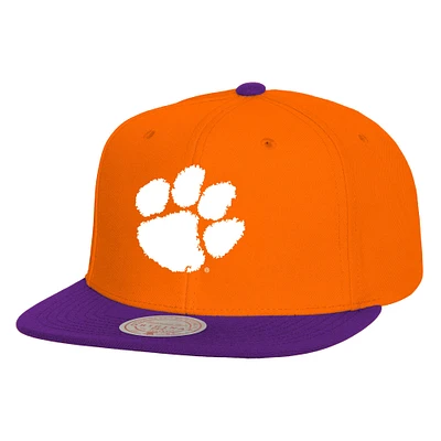 Casquette Snapback 2-Tone 2.0 Orange/Violet Mitchell & Ness Clemson Tigers pour hommes