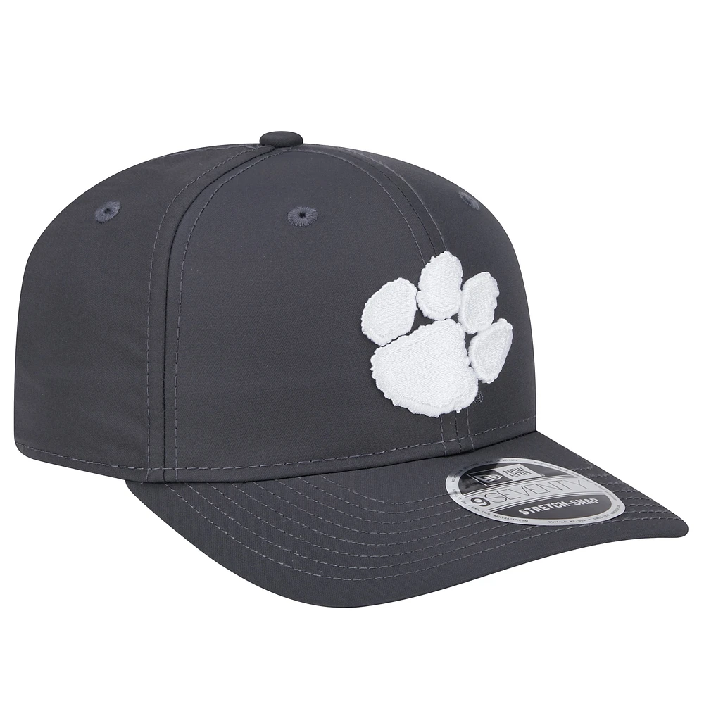 Casquette extensible à boutons-pression 9SEVENTY Clemson Tigers de New Era pour homme, couleur anthracite