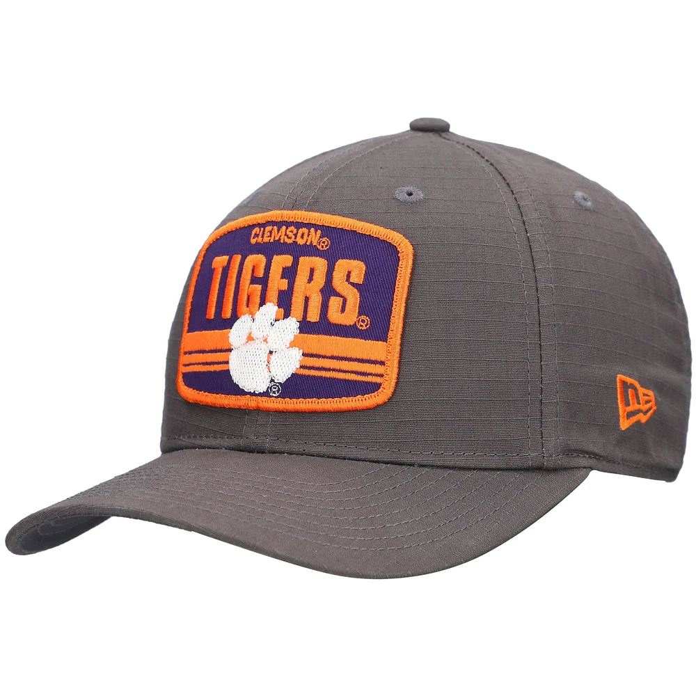 Men's New Era Charcoal Clemson Tigers Team Elevated 9SEVENTY Stretch-Snap Adjustable Hat