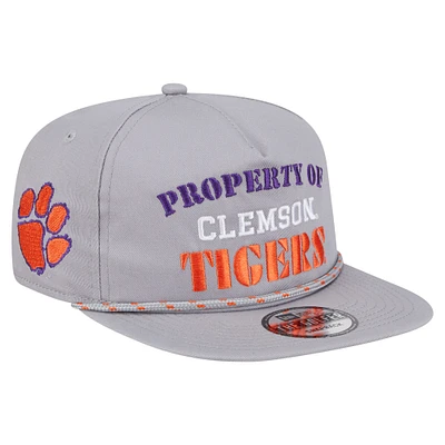 Casquette ajustable vintage grise New Era pour homme, motif Clemson Tigers