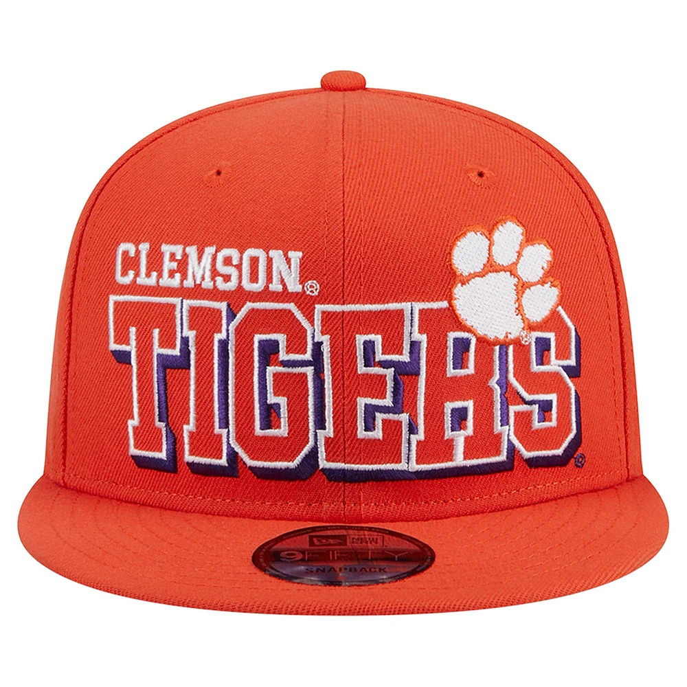 Casquette Snapback 9FIFTY Game Day des Clemson Tigers orange New Era pour hommes