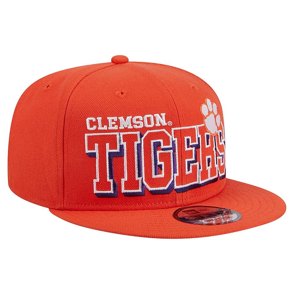 Casquette Snapback 9FIFTY Game Day des Clemson Tigers orange New Era pour hommes