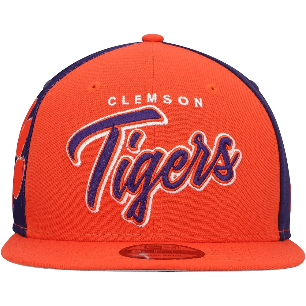 Casquette Snapback Outright 9FIFTY Clemson Tigers New Era orange pour homme