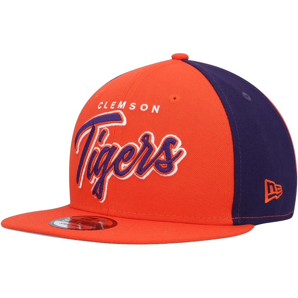 Casquette Snapback Outright 9FIFTY Clemson Tigers New Era orange pour homme