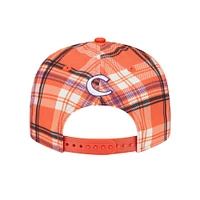 Men's New Era Orange Clemson Tigers Plaid 9FIFTY Snapback Hat