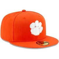 Casquette ajustée 59FIFTY basique avec logo de l'équipe principale des Clemson Tigers New Era pour hommes, orange