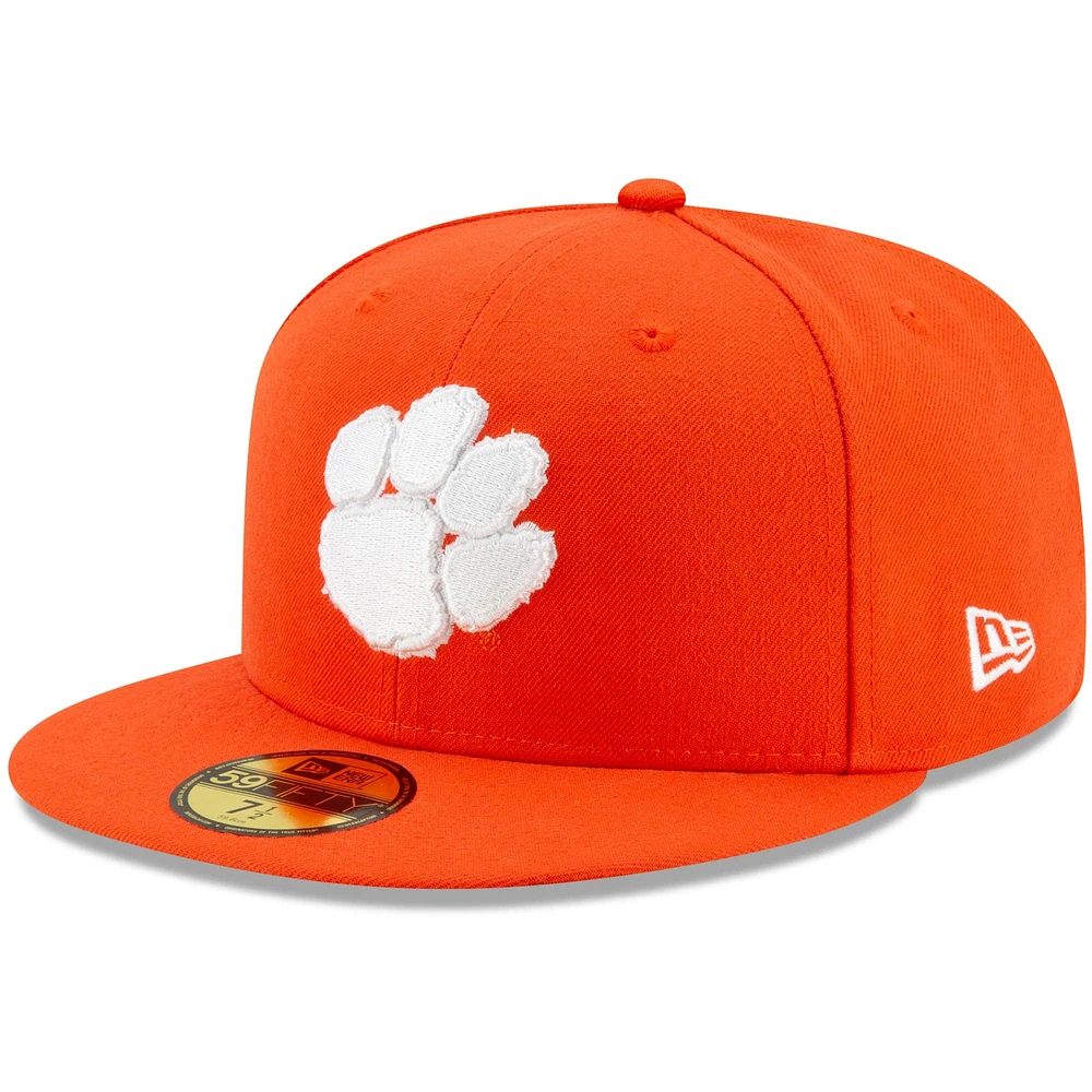 Casquette ajustée 59FIFTY basique avec logo de l'équipe principale des Clemson Tigers New Era pour hommes, orange