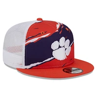 Men's New Era Orange Clemson Tigers Tear Trucker 9FIFTY Snapback Hat