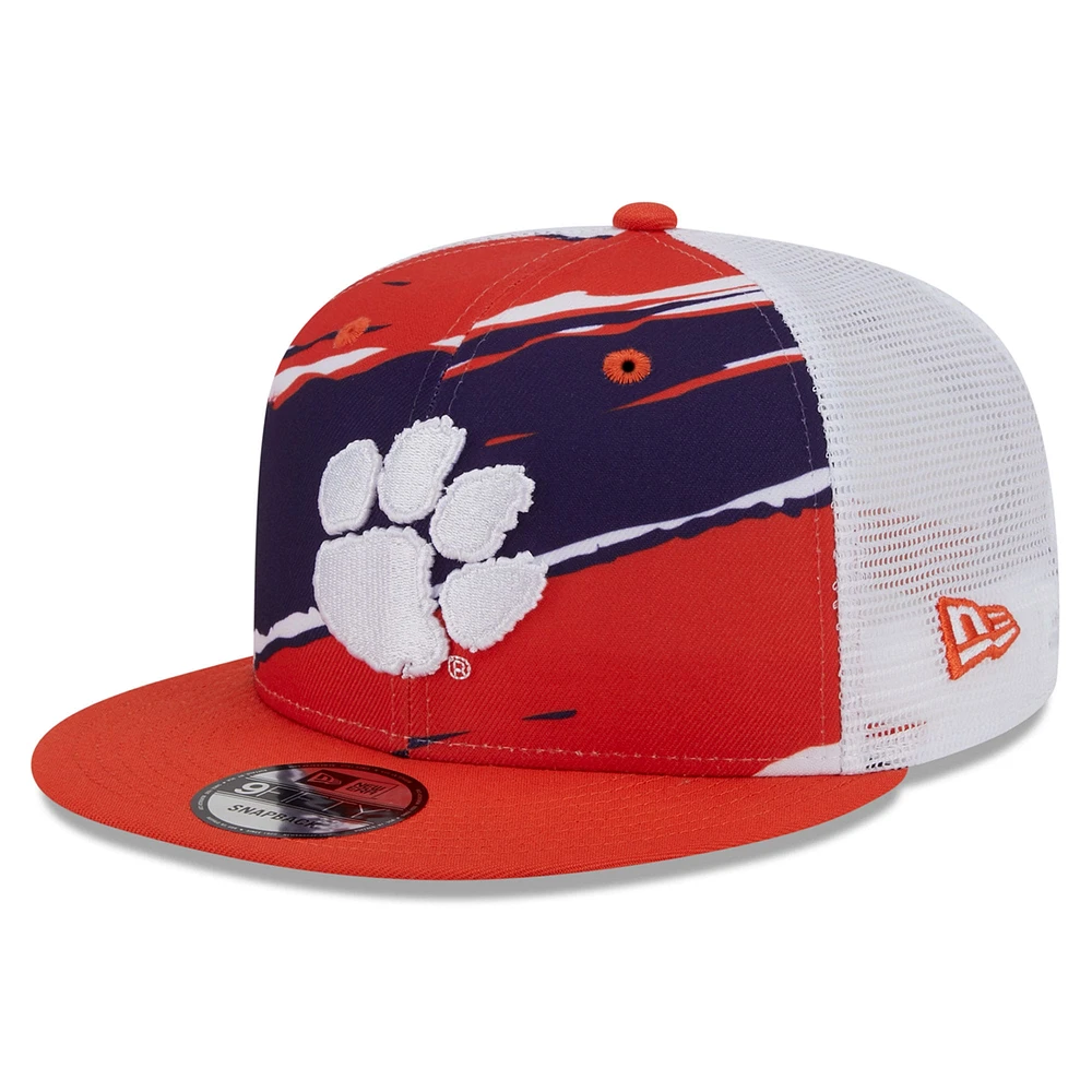 Casquette Snapback 9FIFTY Clemson Tigers Tear Trucker orange New Era pour homme