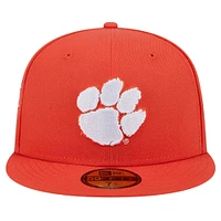 Men's New Era Orange  Clemson Tigers Throwback 59FIFTY Fitted Hat