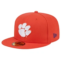 Men's New Era Orange  Clemson Tigers Throwback 59FIFTY Fitted Hat