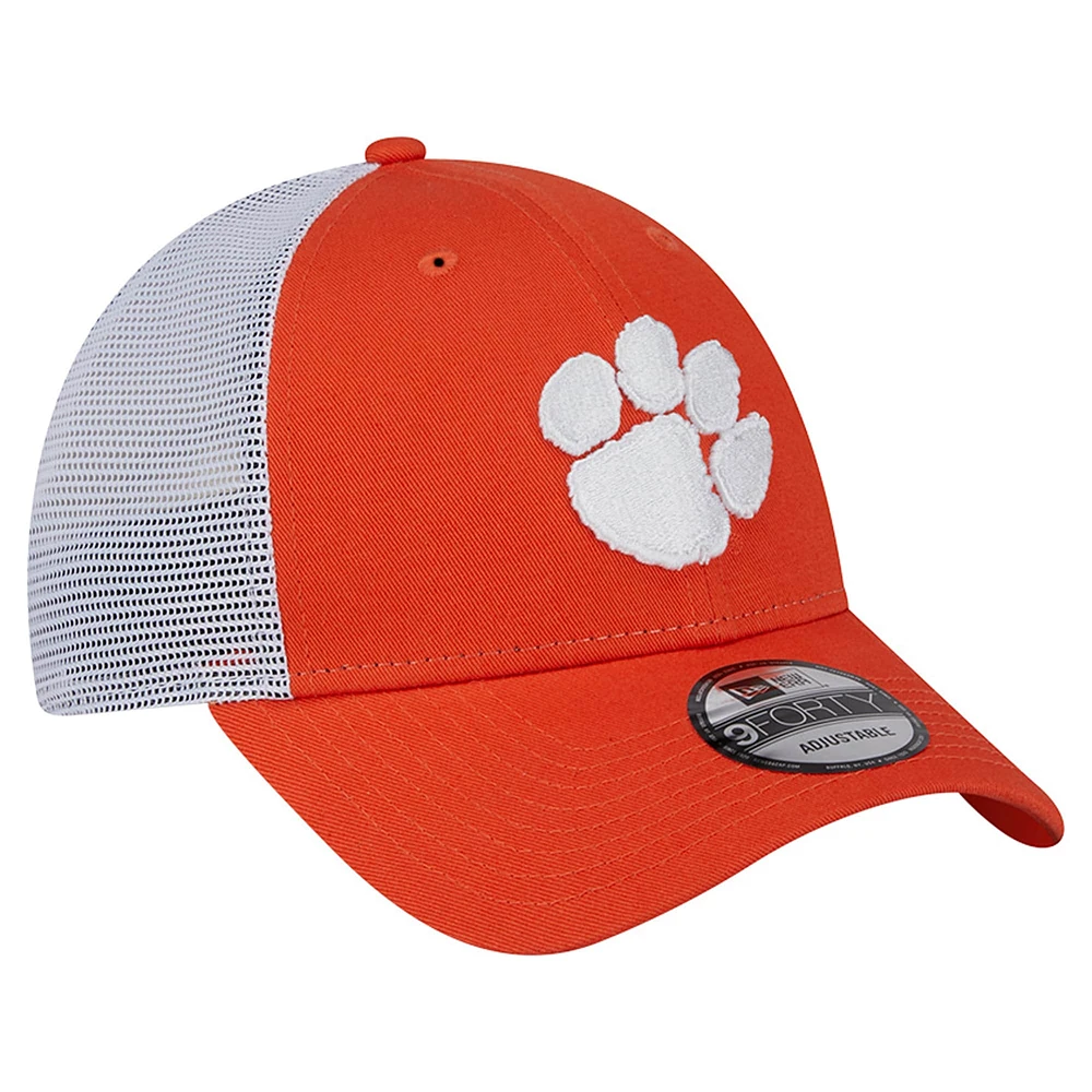 Casquette ajustable orange Clemson Tigers Trucker 9FORTY de New Era pour homme