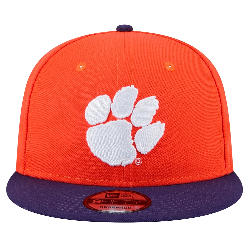 Men's New Era Orange Clemson Tigers Two-Tone 9FIFTY Snapback Hat