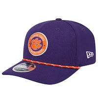 Casquette extensible à boutons-pression COOLERA 9SEVENTY en corde violette des Clemson Tigers de New Era pour homme