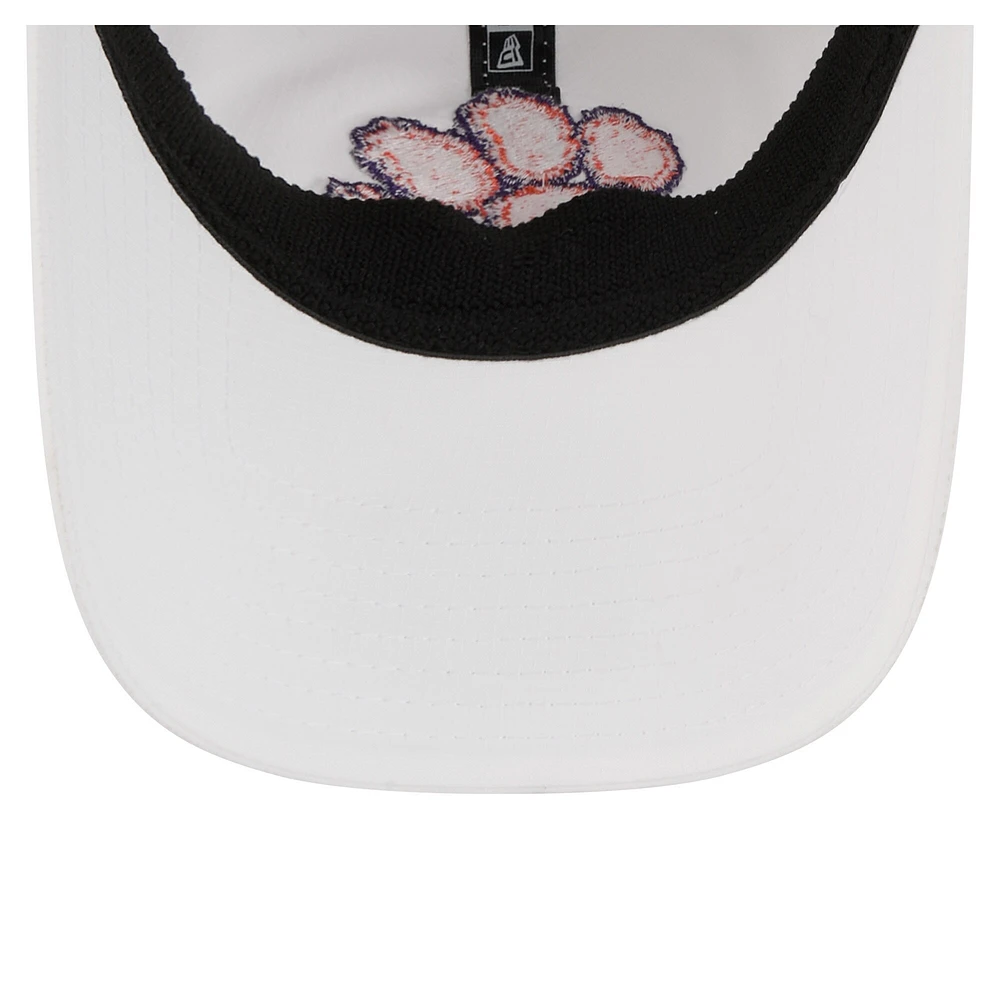 Casquette ajustable New Era Active Ripstop 9TWENTY blanche des Tigers de Clemson pour homme