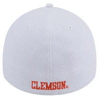 Men's New Era White Clemson Tigers Active Slash Sides 39THIRTY Flex Hat