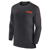 T-shirt à manches longues Nike Anthracite Clemson Tigers 2024 Sideline Coach UV Performance pour homme