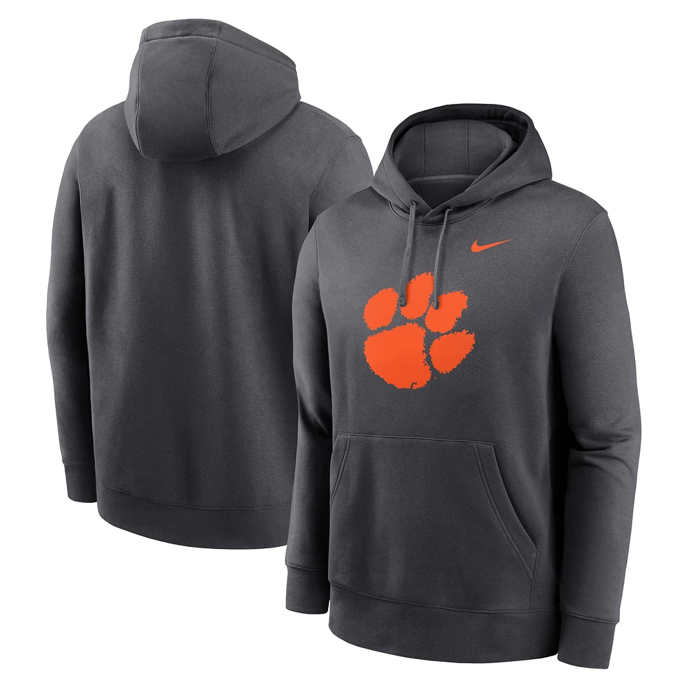 Men's Nike Anthracite Clemson Tigers Primetime Club Fleece Pullover Hoodie