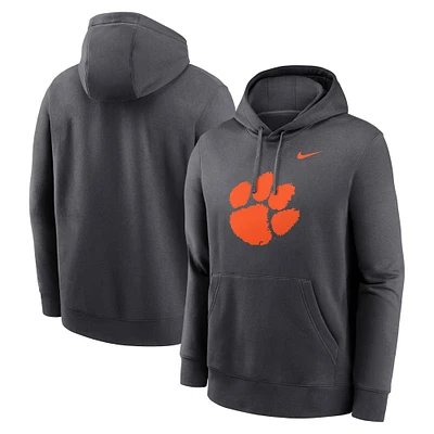 Men's Nike Anthracite Clemson Tigers Primetime Club Fleece Pullover Hoodie