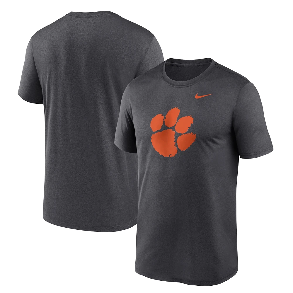 T-shirt Nike Clemson Tigers Primetime Legend Logo pour homme, anthracite