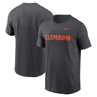 T-shirt Nike Clemson Tigers Primetime Wordmark pour homme, anthracite