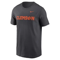 T-shirt Nike Clemson Tigers Primetime Wordmark pour homme, anthracite