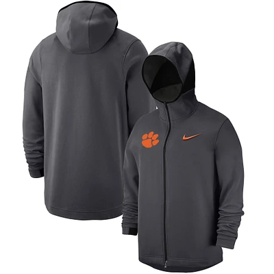 Sweat à capuche entièrement zippé Nike Clemson Tigers Tonal Showtime anthracite pour homme